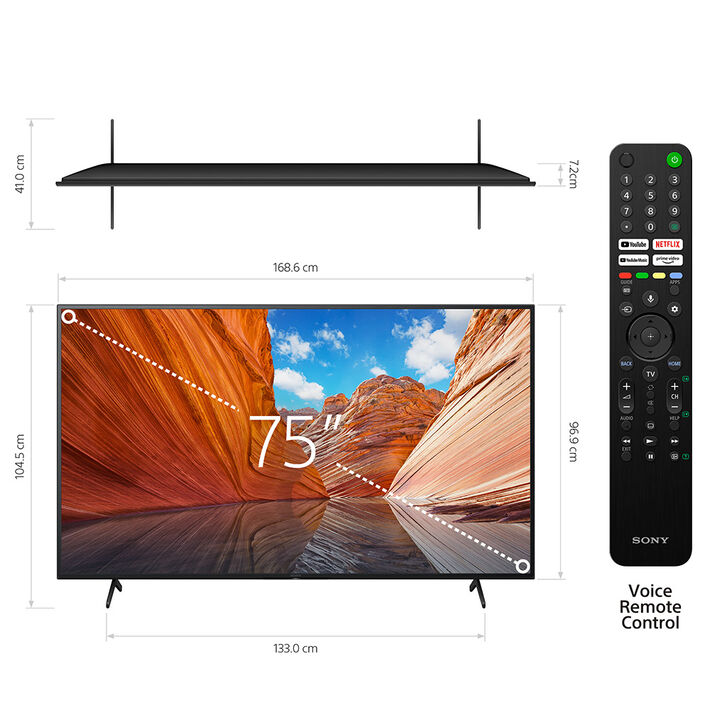75" X80J | 4K Ultra HD | High Dynamic Range (HDR) | Smart TV (Google TV), , product-image
