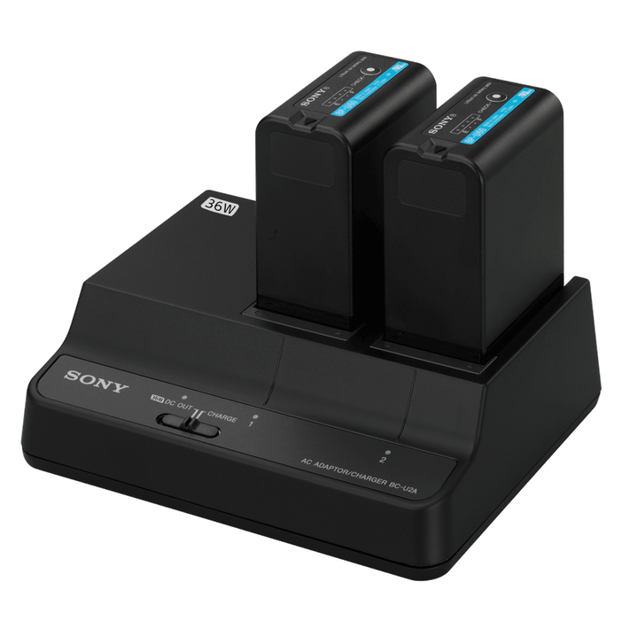 BCU-2A 2-Channel Simultaneous Battery Charger/AC Adaptor For BP-U Series Batteries, , product-image