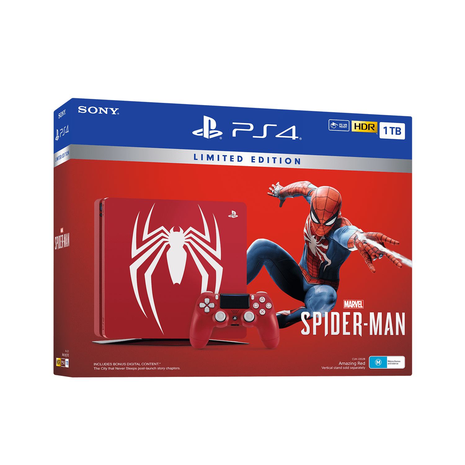 PlayStation 4 1TB Marvel's SpiderMan Limited Edition Console with a Game