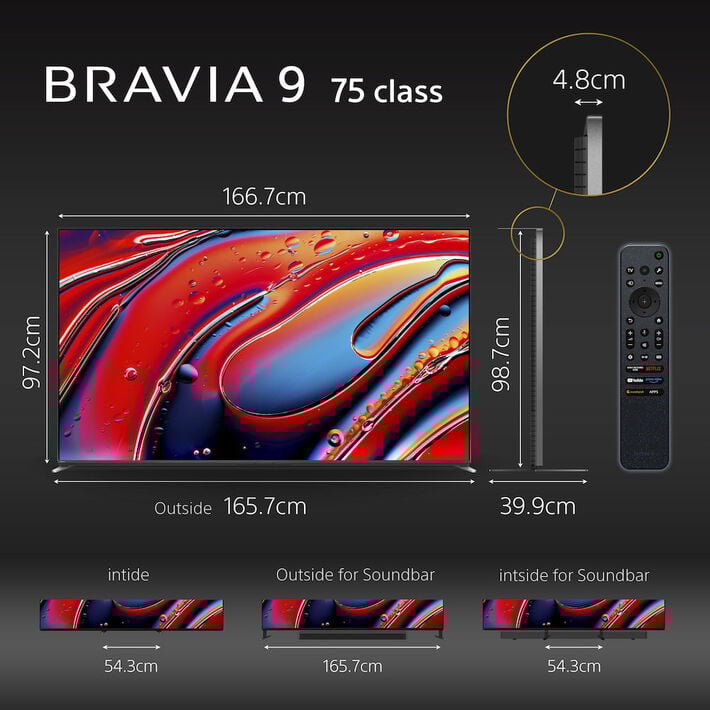 75" BRAVIA 9 | XR Processor | Mini LED | 4K Ultra HD | HDR | Google TV, , product-image