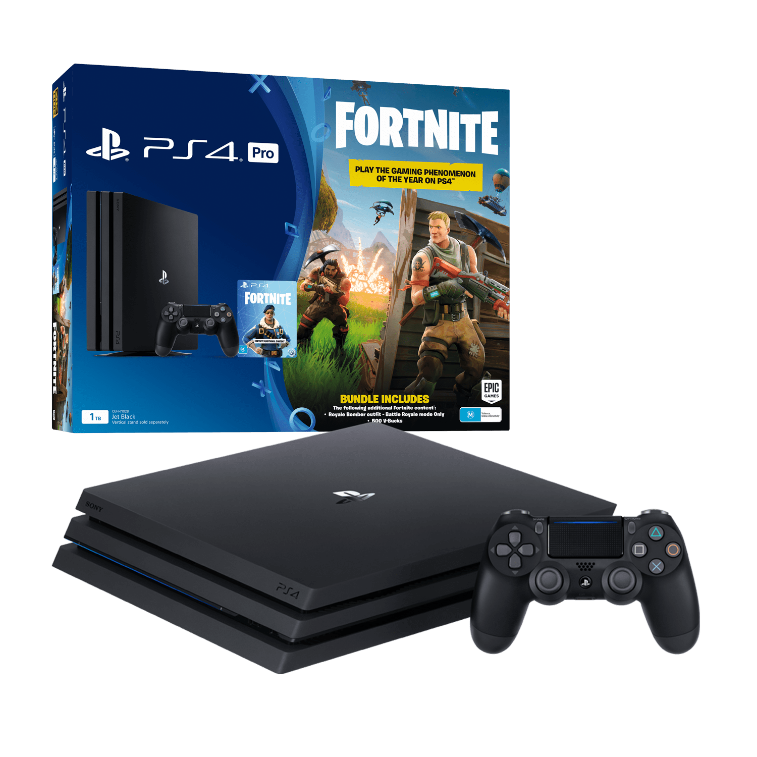 PlayStation4 Pro 1TB Console with Fortnite Bonus Digital Content (Black)