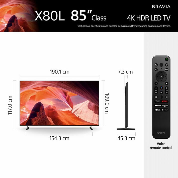 85" X80L | 4K Ultra HD | High Dynamic Range (HDR) | Smart TV (Google TV), , product-image