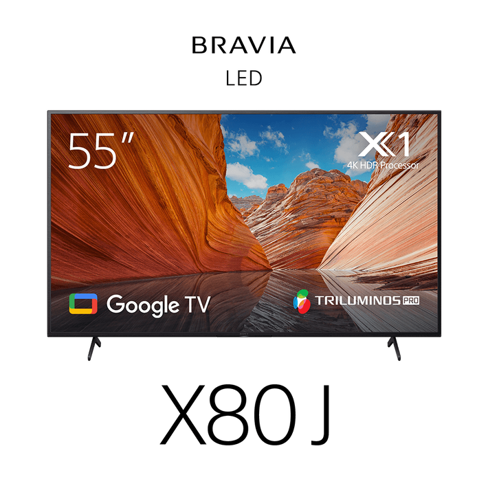 55" X80J | 4K Ultra HD | High Dynamic Range (HDR) | Smart TV (Google TV), , product-image