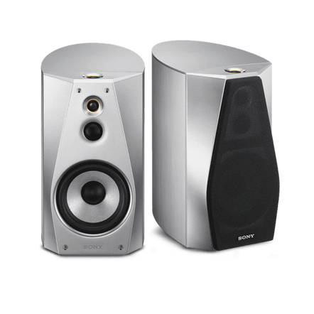 High-Resolution Audio Stereo Bookshelf Speakers (Silver), , hi-res