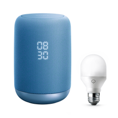 Google Assistant Built-in Wireless Speaker (Blue) with LIFX Mini Colour