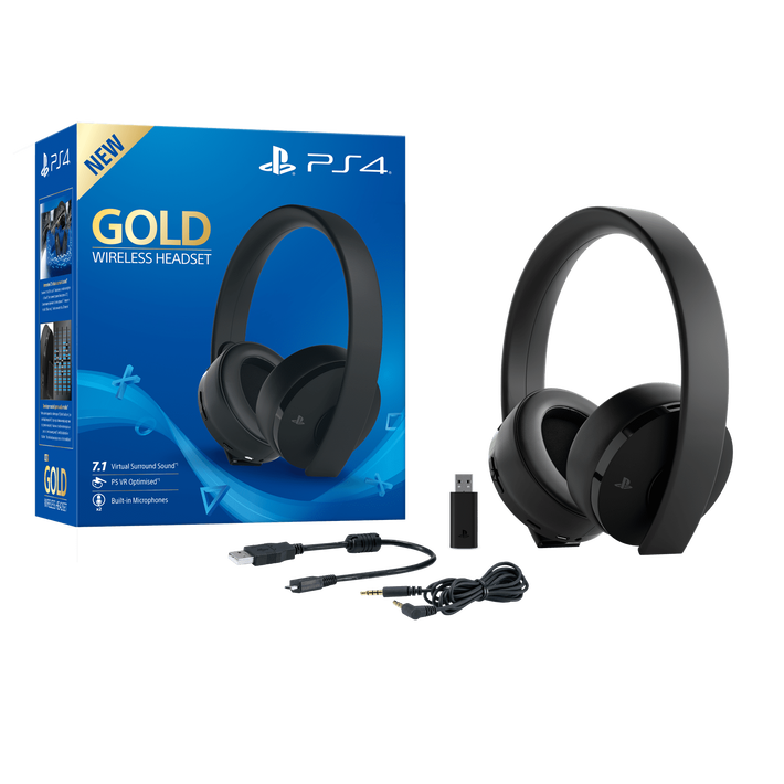 PlayStation4 Gold Wireless Stereo Headset (Black), , product-image