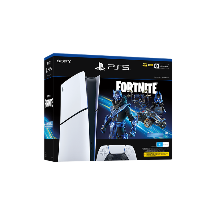 PlayStation 5 Digital Edition Console (Slim) - Fortnite Cobalt Star Bundle, , product-image