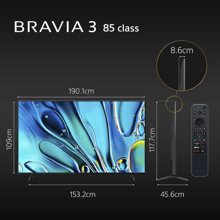 85" BRAVIA 3 | 4K Ultra HD | HDR | LED | Google TV, , product-image