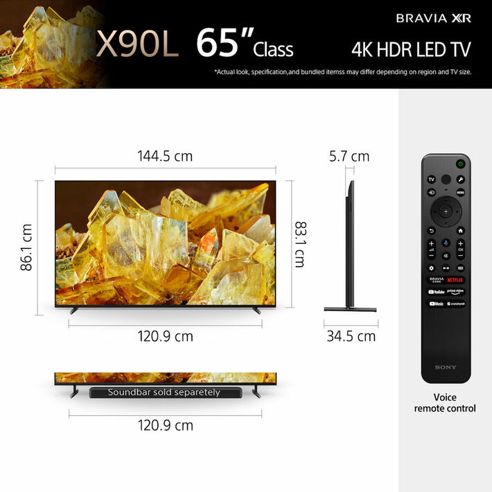 65" X90L | BRAVIA XR | Full Array LED | 4K Ultra HD | High Dynamic Range HDR | Smart TV (Google TV), , product-image