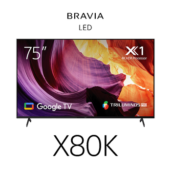 75" X80K | 4K Ultra HD | High Dynamic Range (HDR) | Smart TV (Google TV), , product-image