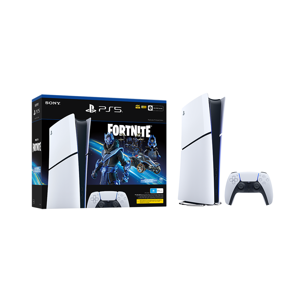 PlayStation 5 Digital Edition Console (Slim) - Fortnite Cobalt Star Bundle, , product-image
