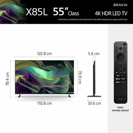 55" X85L | Full Array LED | 4K Ultra HD | High Dynamic Range (HDR) | Smart TV (Google TV), , hi-res
